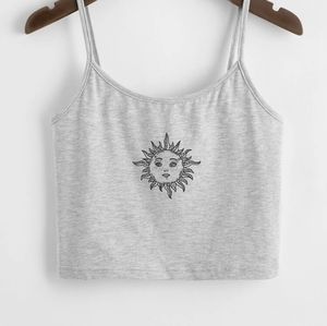 Sun graphic crop top